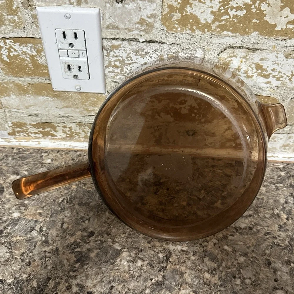 Vintage VISION by Corning 2.5L Sauce Pan With PYREX Lid V2.5C Amber USA